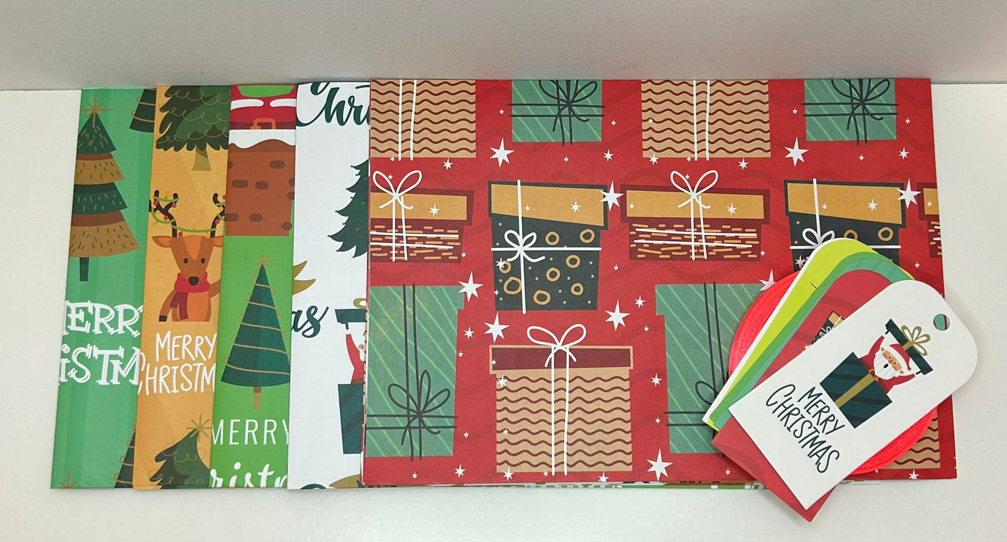 Packs of 6 Folded Sheets Christmas Wrapping Paper