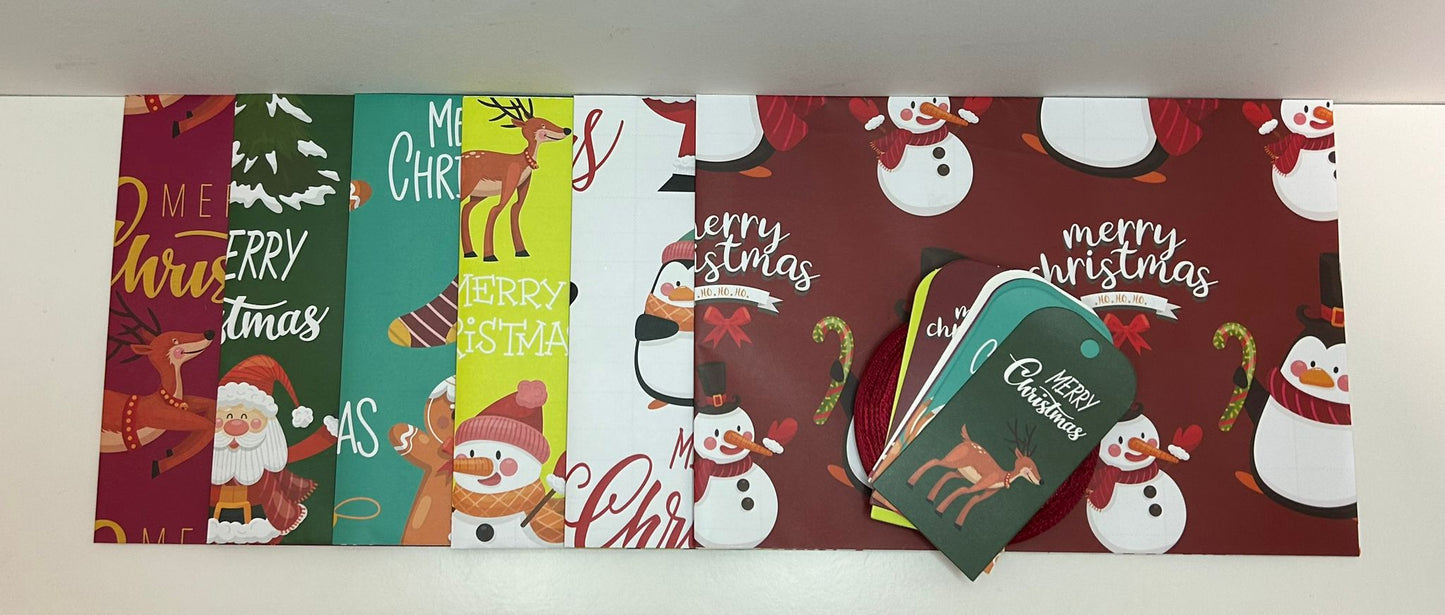 Packs of 6 Folded Sheets Christmas Wrapping Paper