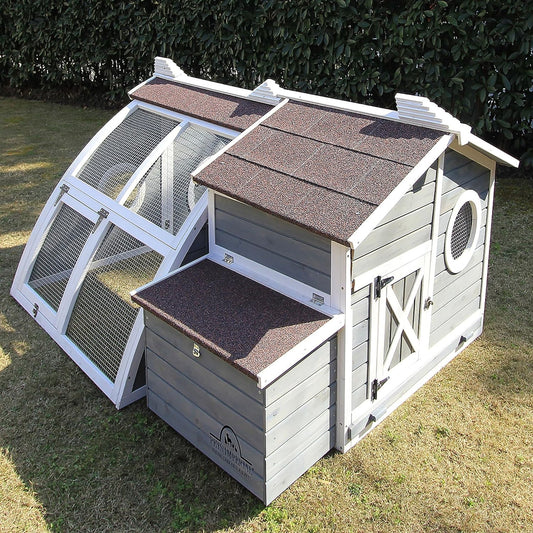 PETS IMPERIAL® RITZ CHICKEN COOP - GREY - ARK CHICKEN HOUSE WITH BUILT-IN RUN - HEN HOUSE