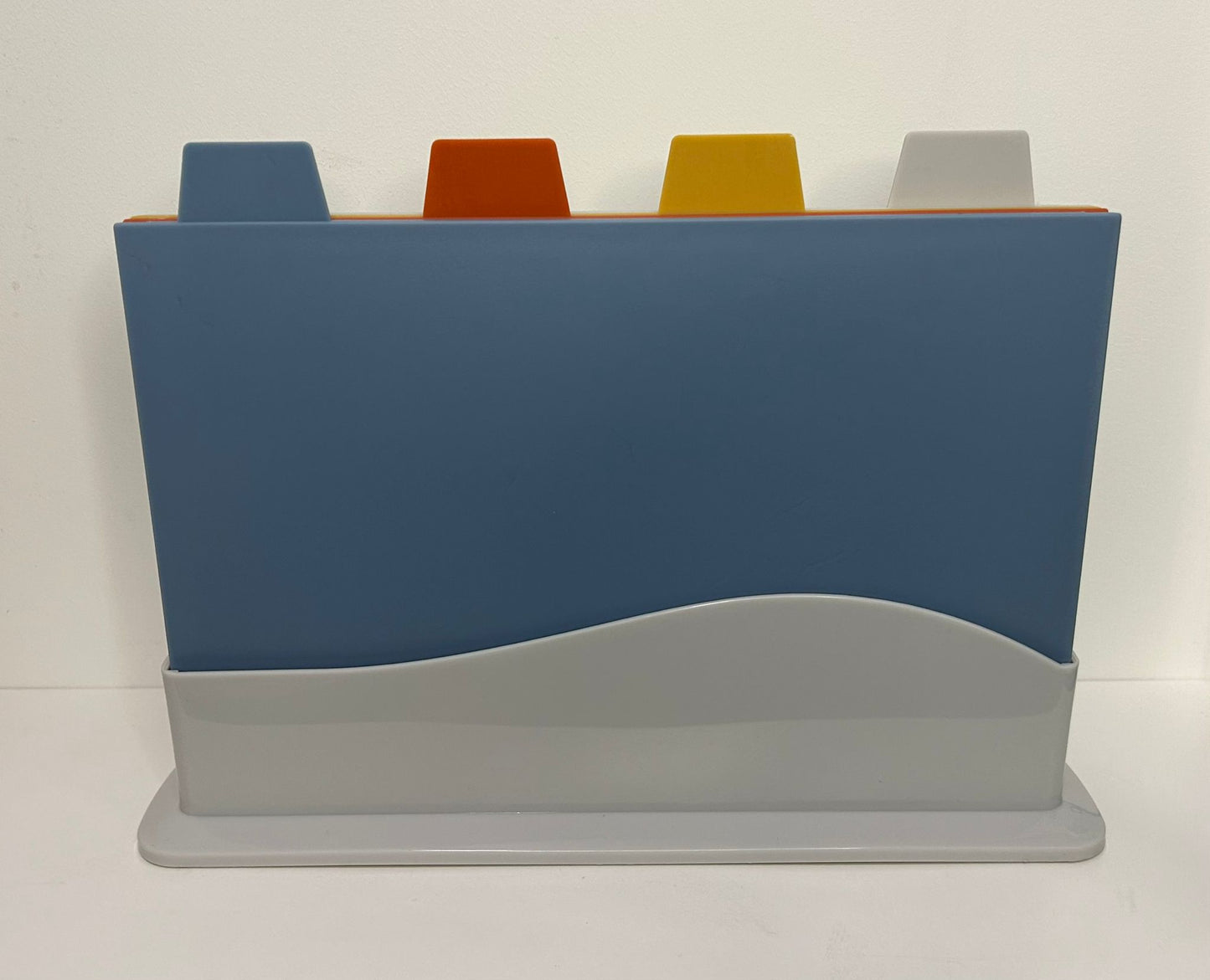 Chopping Board Set - Extra Thick Colour Coded Plastic Cutting Boards with Storage Stand - Set of 4 with Holder
