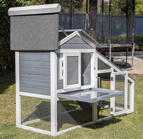 PETS IMPERIAL® GREY CLAXBY RABBIT HUTCH WITH INTEGRATED RUN AREA