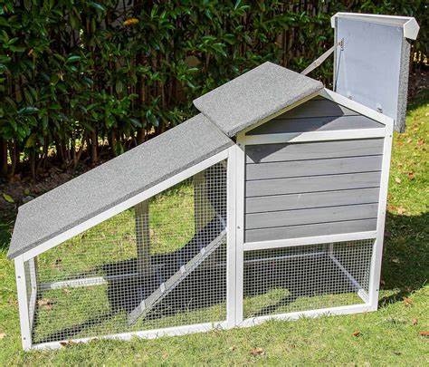 PETS IMPERIAL® GREY CLAXBY RABBIT HUTCH WITH INTEGRATED RUN AREA