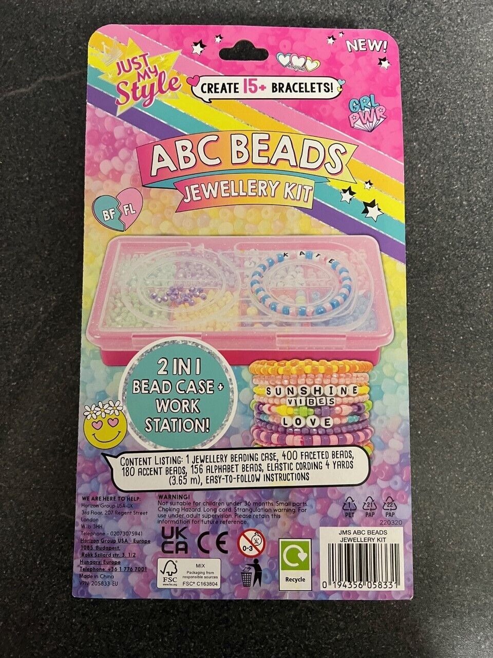 JUST MY STYLE ABC BEADS JEWELLERY KIT