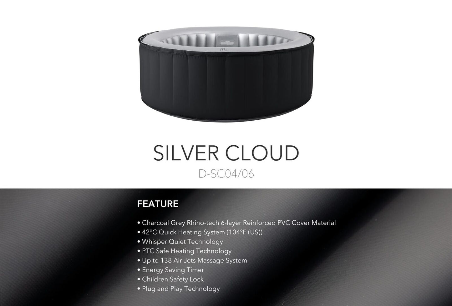 MSPA SILVER CLOUD DELIGHT 4 BATHER HOT TUB